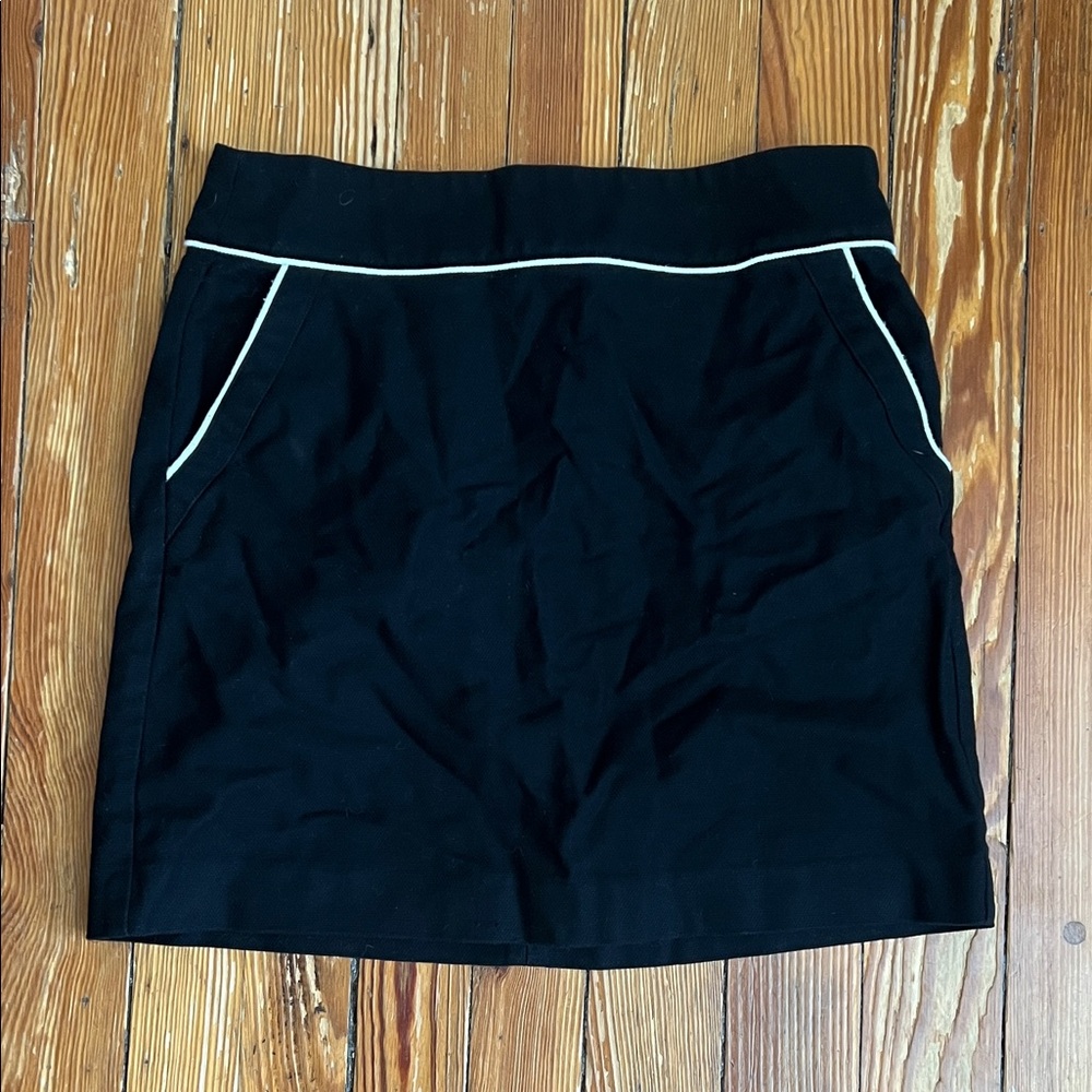 LOFT Black Pencil Skirt with White Trim